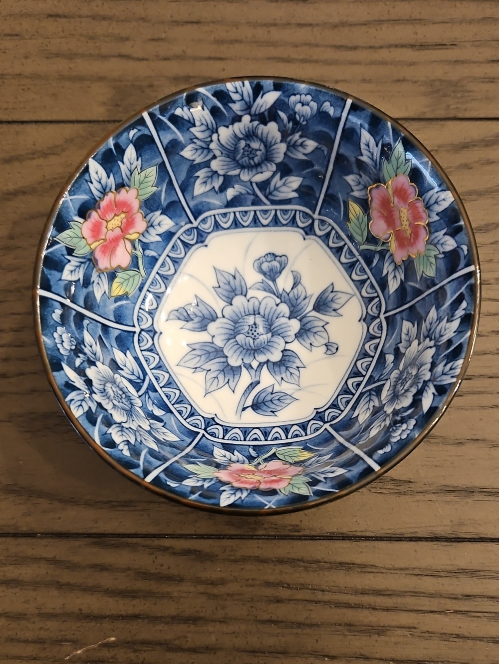 Blue Floral Porcelain Soup/Rice Serving Bowl - Decorative Home Dining